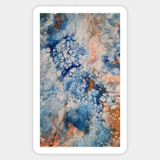 Blue Orange and White Splash Sticker